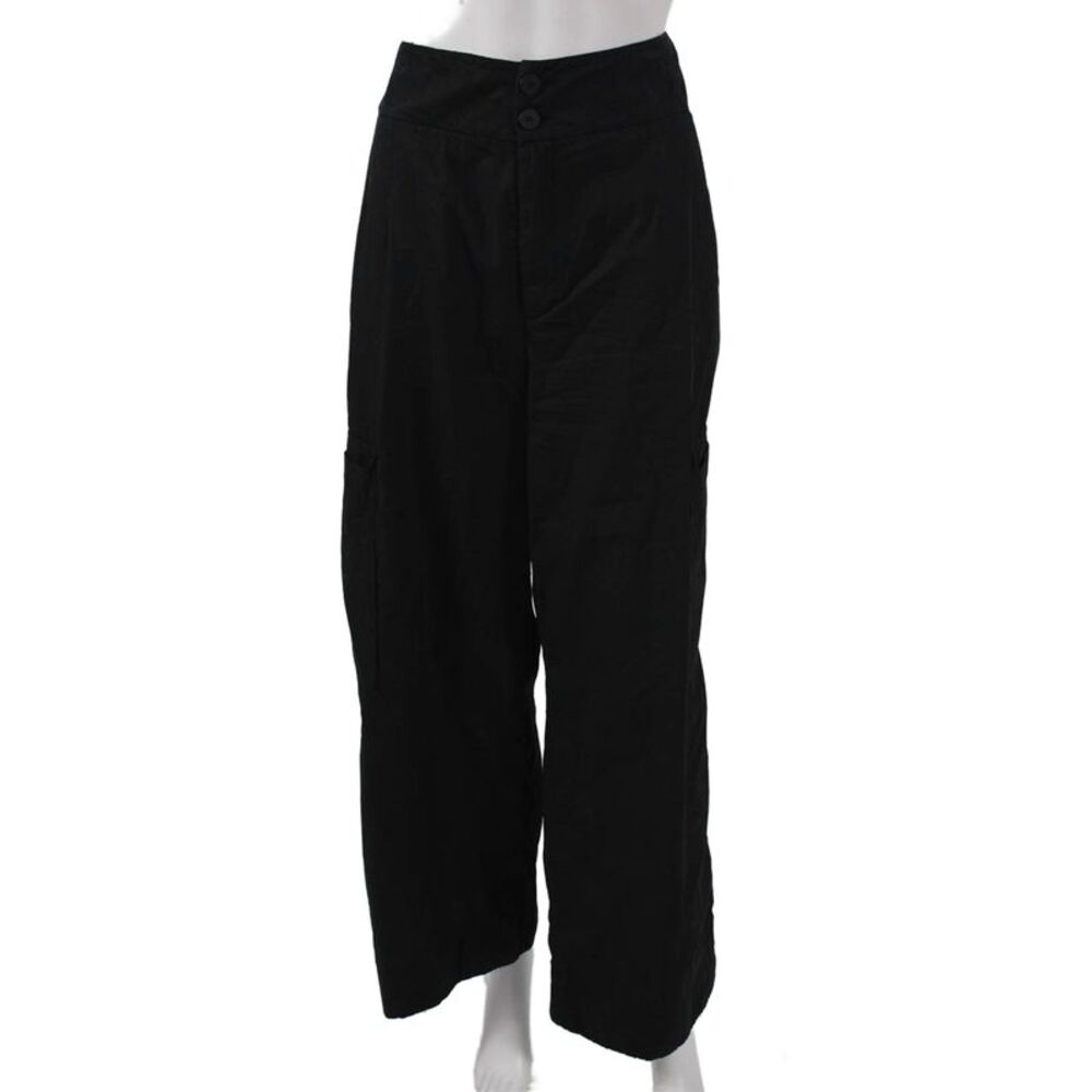Transit Womens Cargo Pants Black Cotton Button Solid Size 5